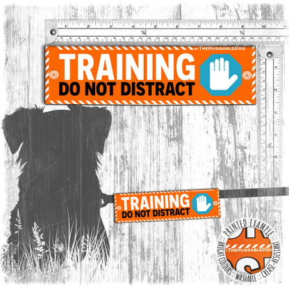 "Training, do not distract". Dog training Leash sleeves.