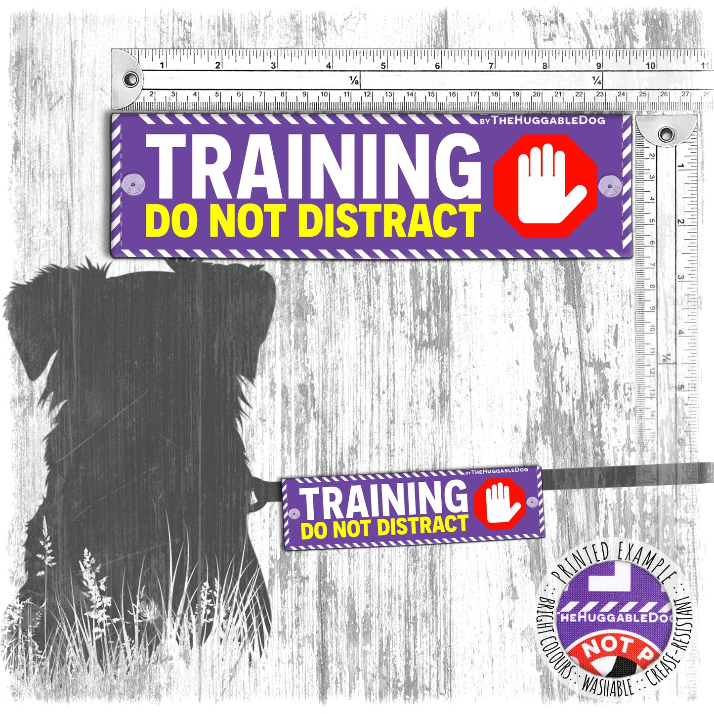 "Training, do not distract". Dog training Leash sleeves.