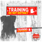 "Training, do not distract". Dog training Leash sleeves.