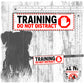 "Training, do not distract". Dog training Leash sleeves.
