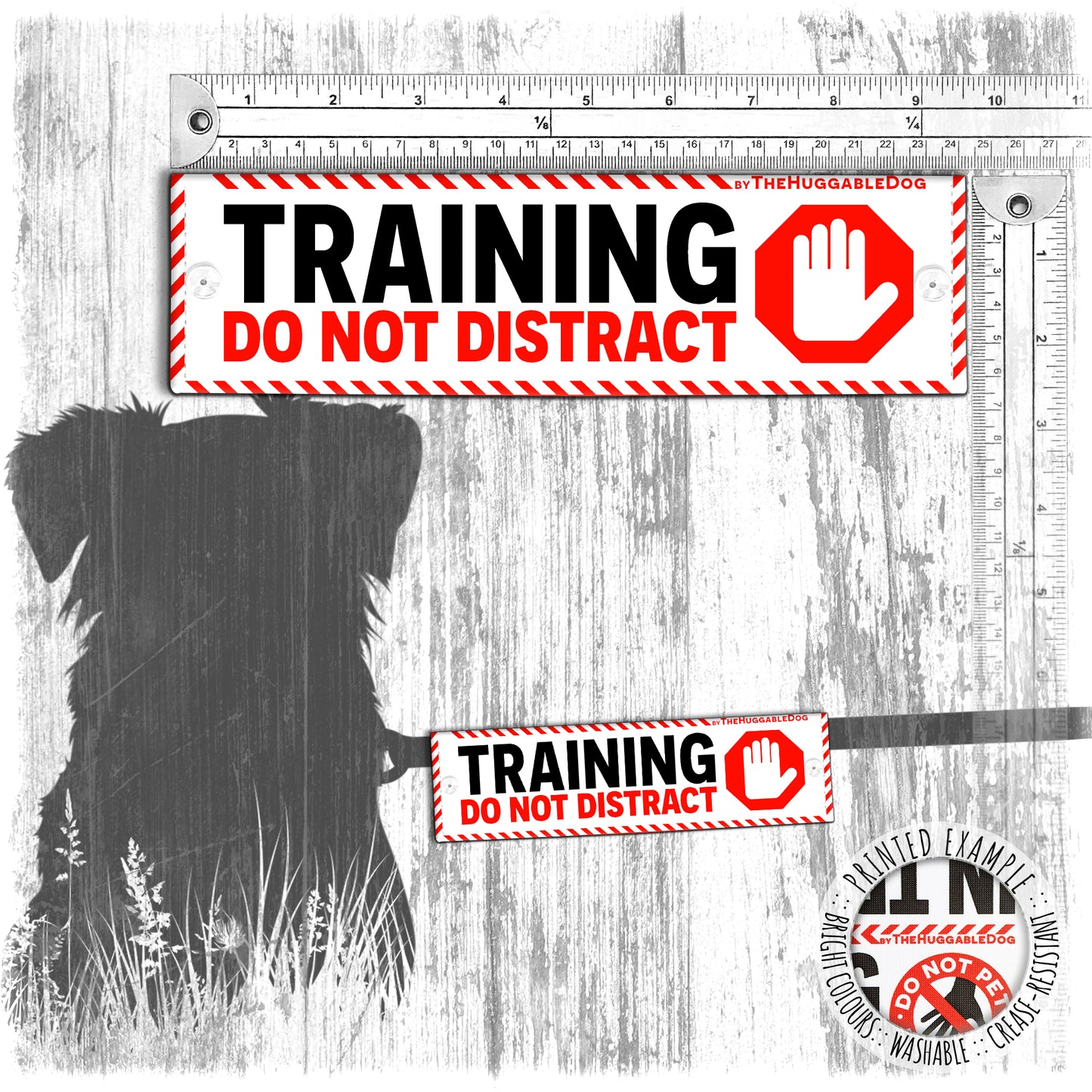 "Training, do not distract". Dog training Leash sleeves.