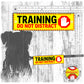"Training, do not distract". Dog training Leash sleeves.