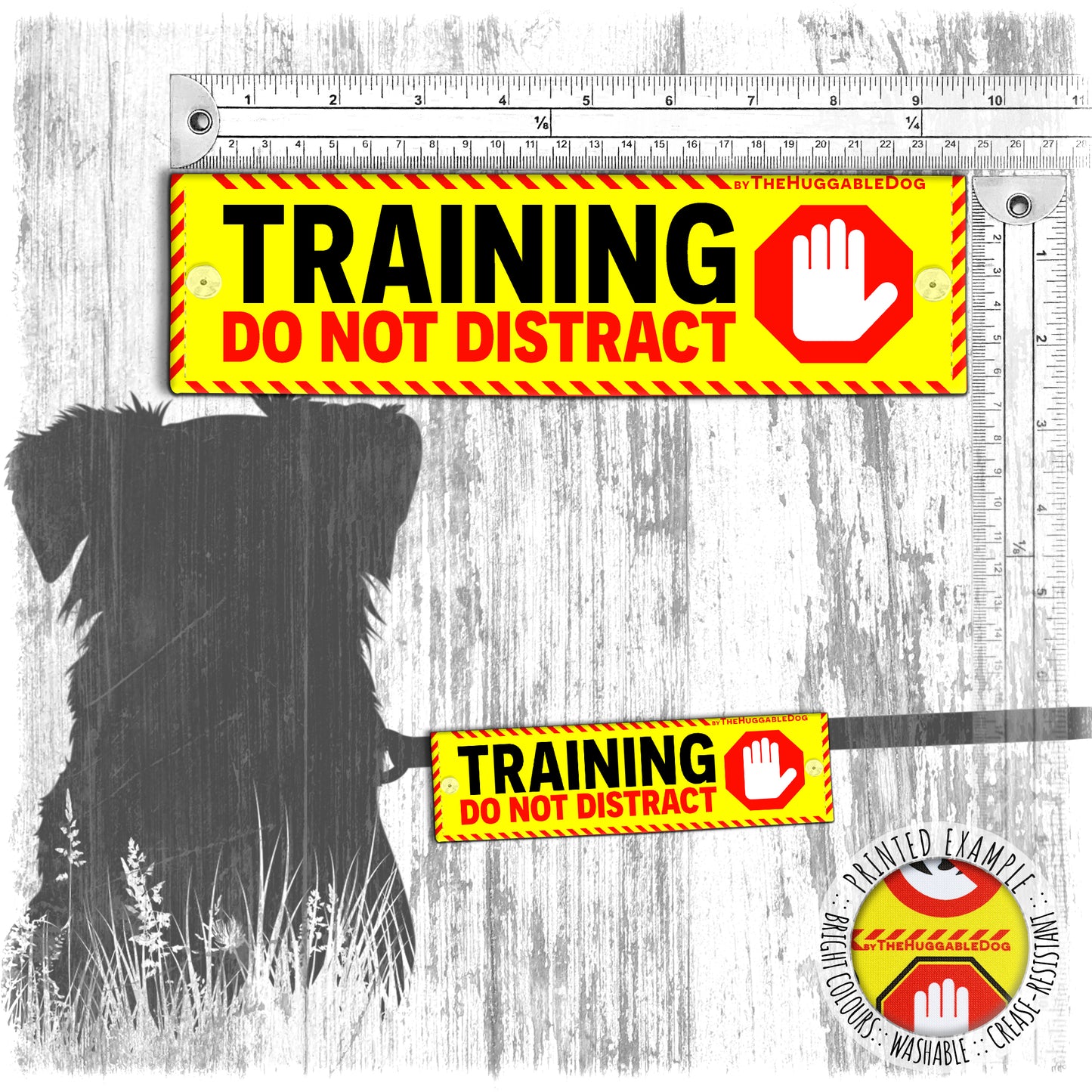 "Training, do not distract". Dog training Leash sleeves.