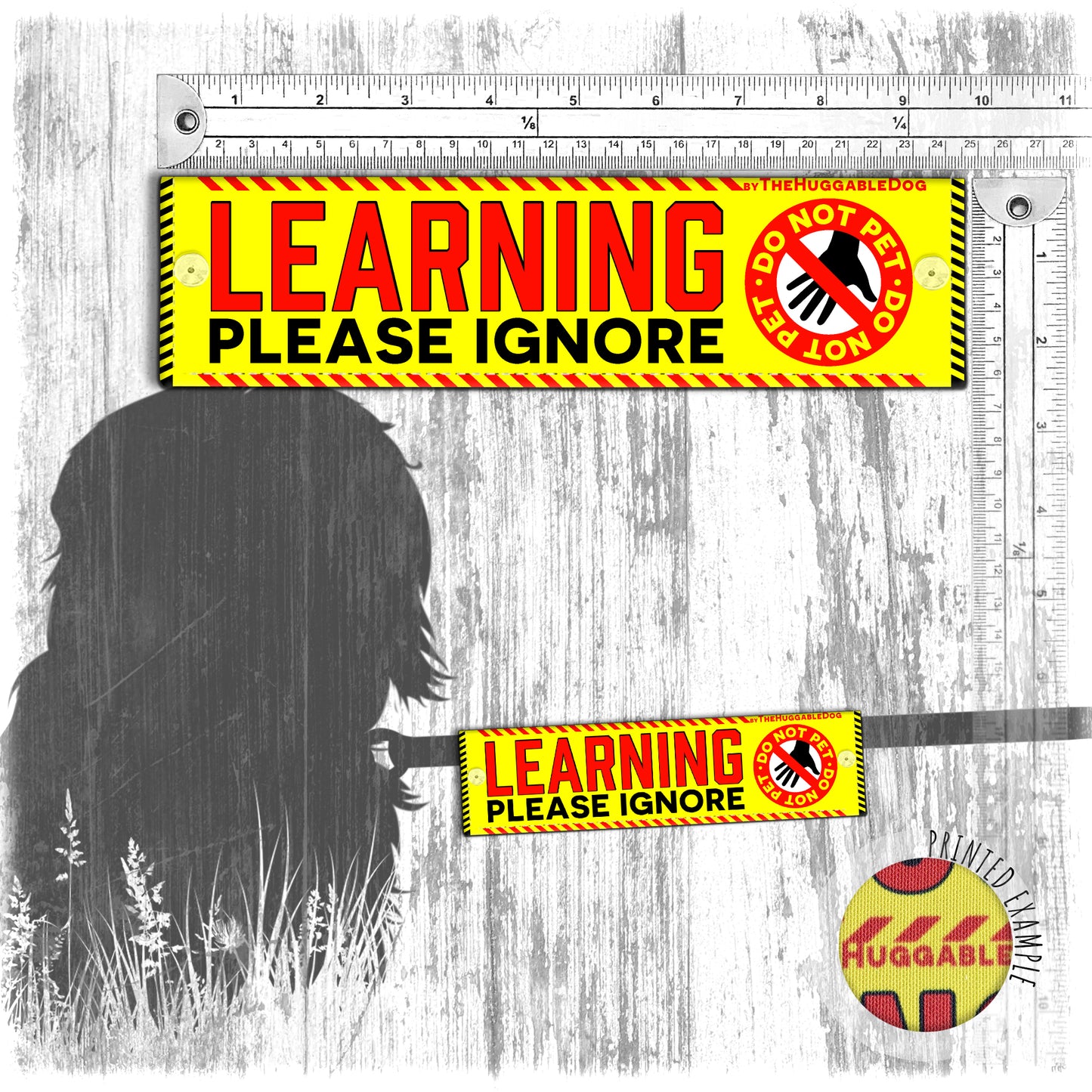 "LEARNING, please ignore", DO NOT PET. Leash sleeve for dogs.