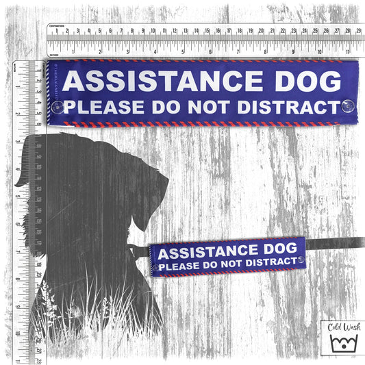 "Assistance Dog, please no not distract". Leash sleeve for dogs.