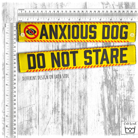 "Anxious dog, do not stare". Leash sleeve for dogs.