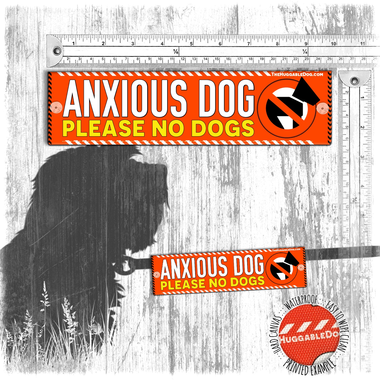 "ANXIOUS dog, please NO DOGS". Leash sleeve for dogs.