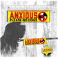 "ANXIOUS dog, please NO DOGS". Yellow leash sleeve for dogs.