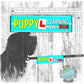 "PUPPY learning how to dog". Leash sleeve for socialising puppies .
