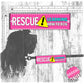 "RESCUE, learning how to dog". Leash sleeve for dog training.