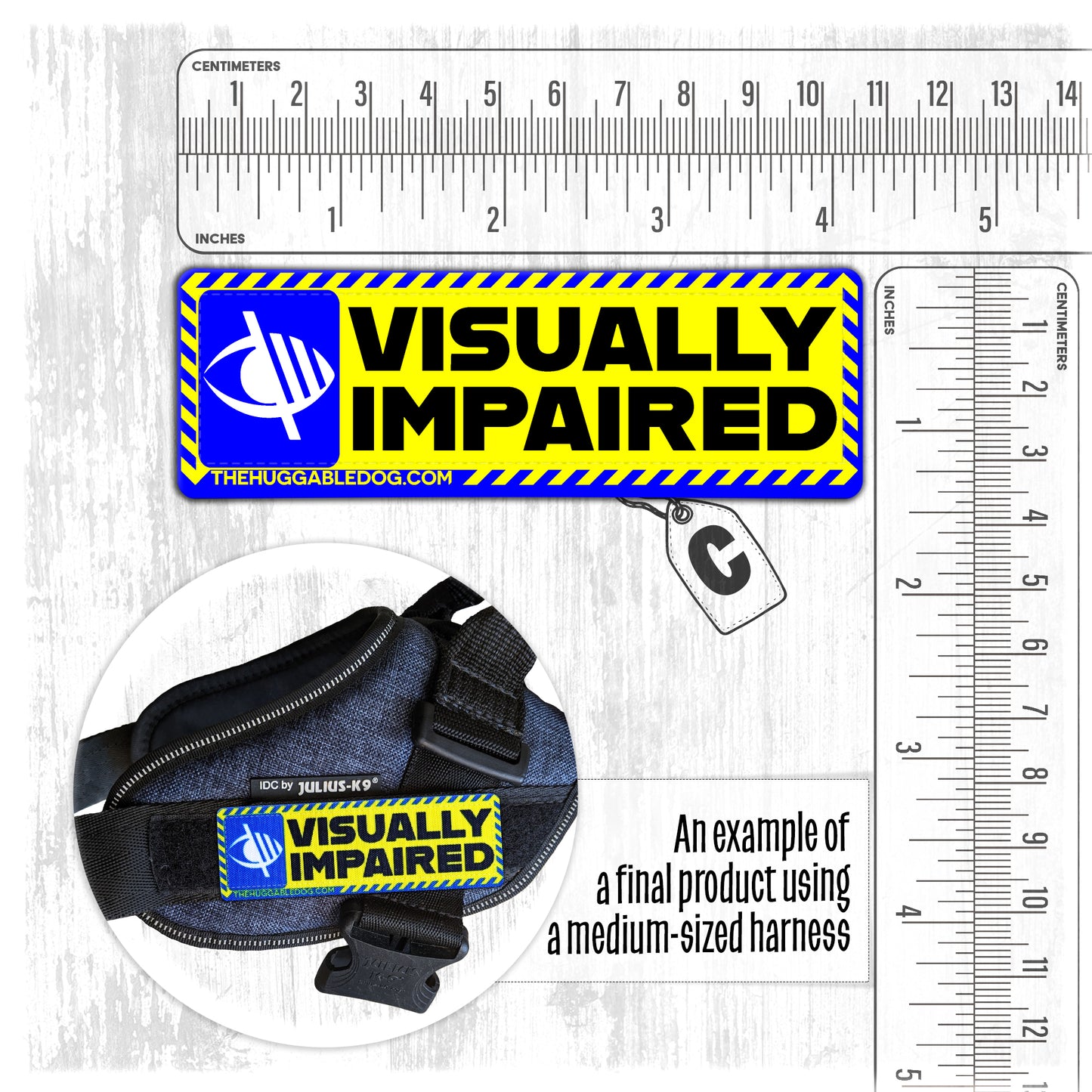 NEW!! "Visually Impaired". Dog's Harnesses Patch.
