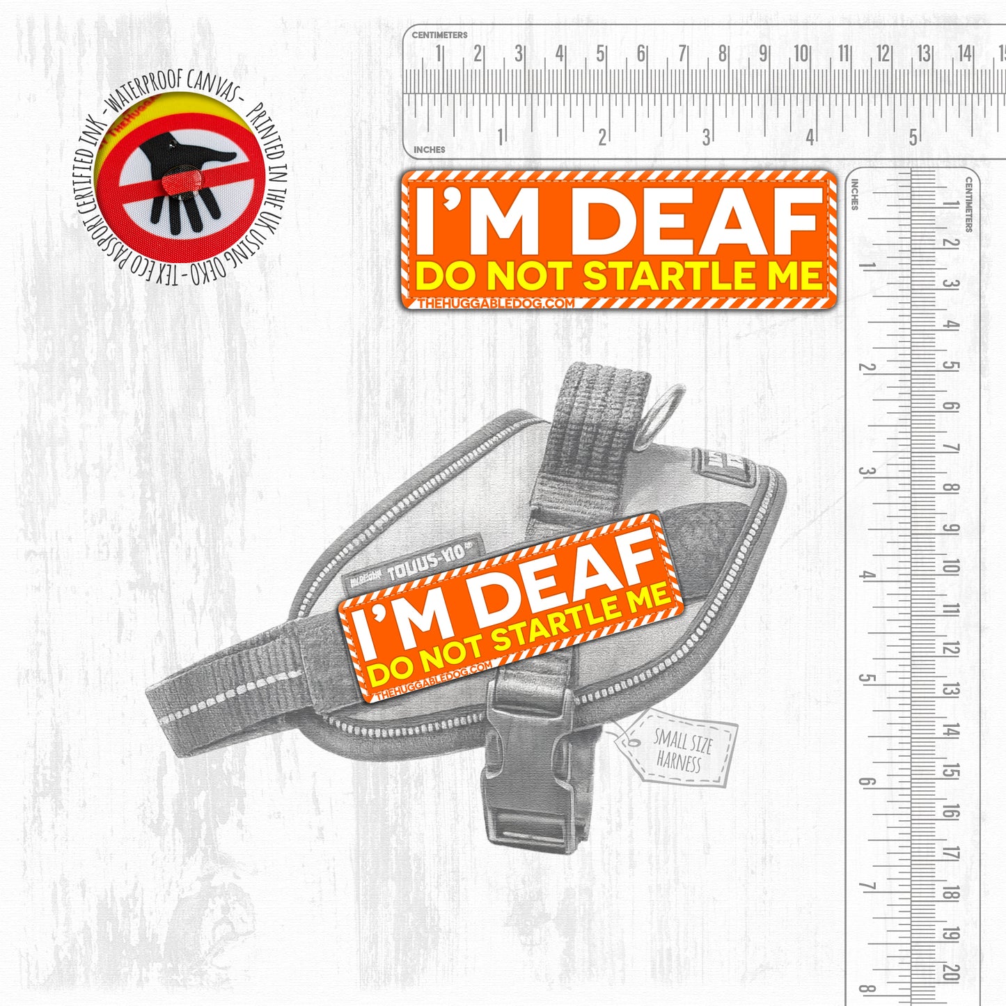 I'M DEAF, do not startle me. SMALL Size.