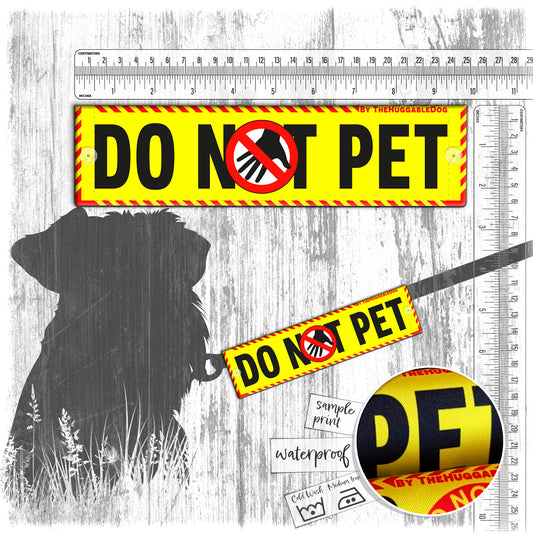 "DO NOT PET". Warning leash sleeves for dog training.