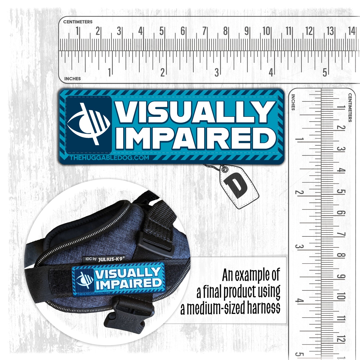 NEW!! "Visually Impaired". Dog's Harnesses Patch.