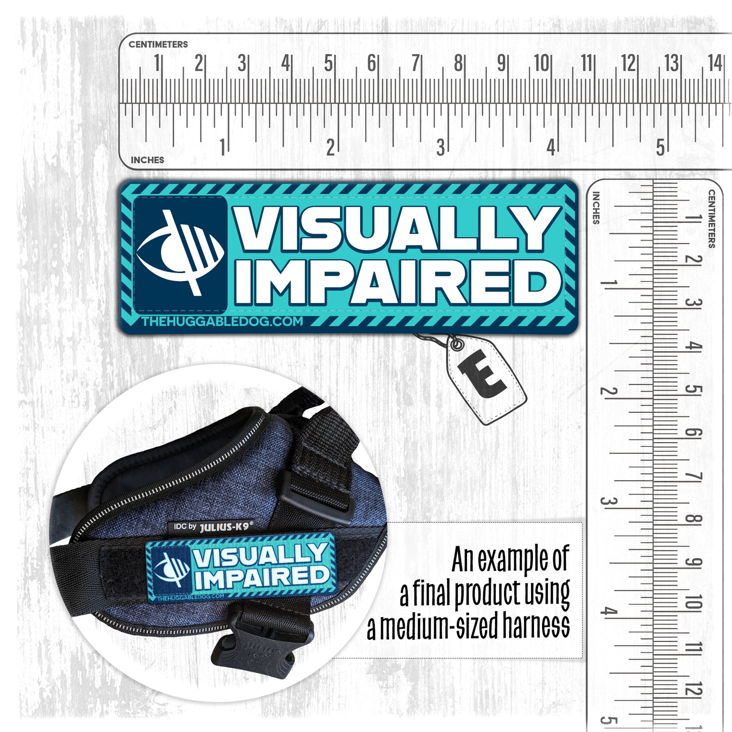 NEW!! "Visually Impaired". Dog's Harnesses Patch.