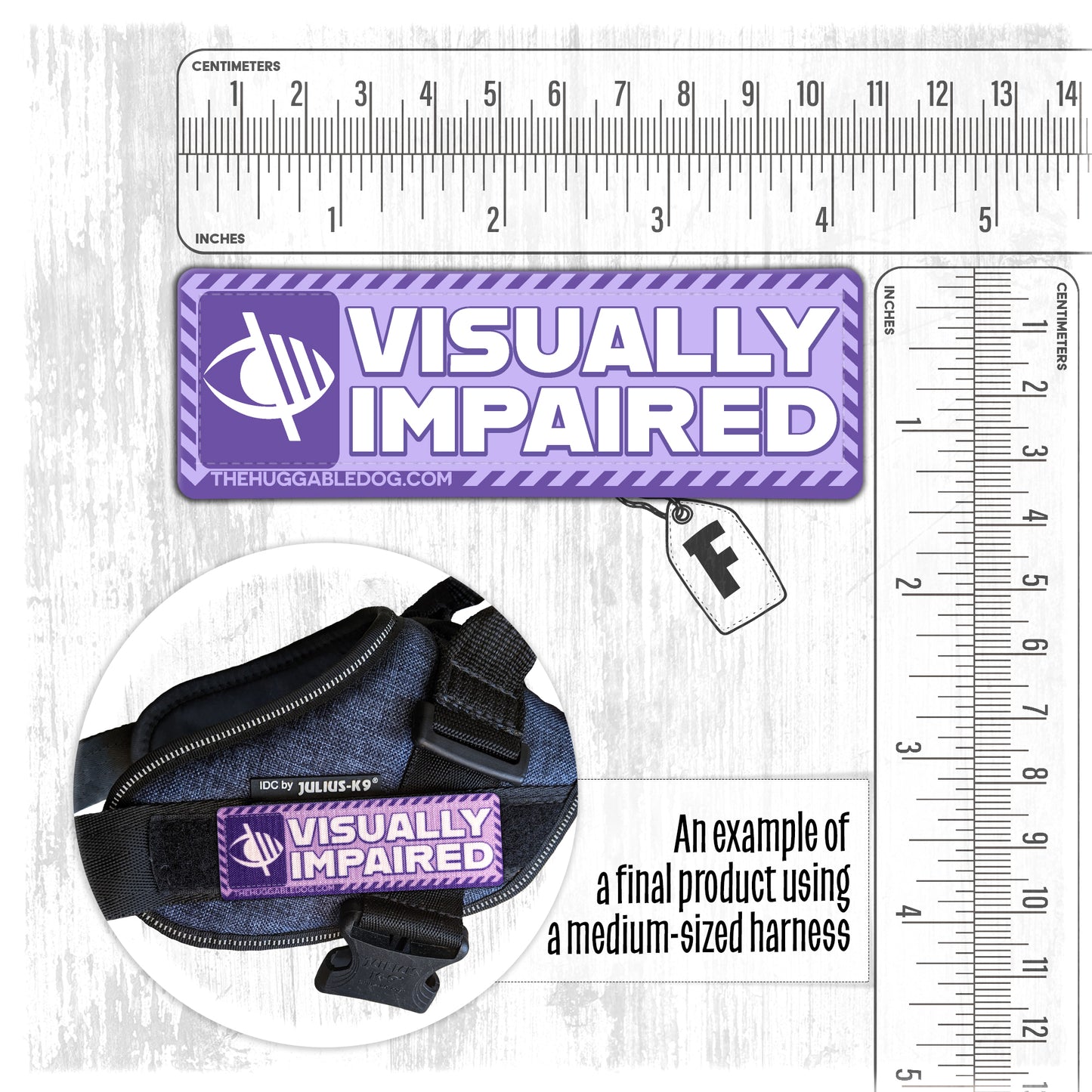 NEW!! "Visually Impaired". Dog's Harnesses Patch.