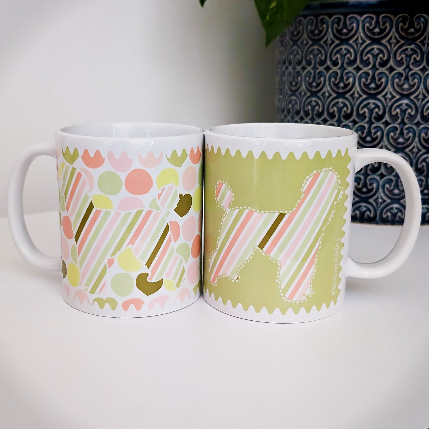 MUGS Poodle Collection, SET of TWO Coffee, Tea Mugs.