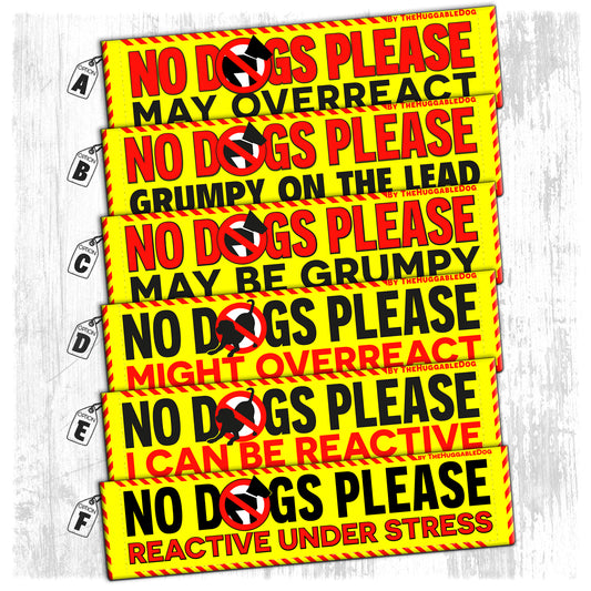 "NO DOGS PLEASE, various".