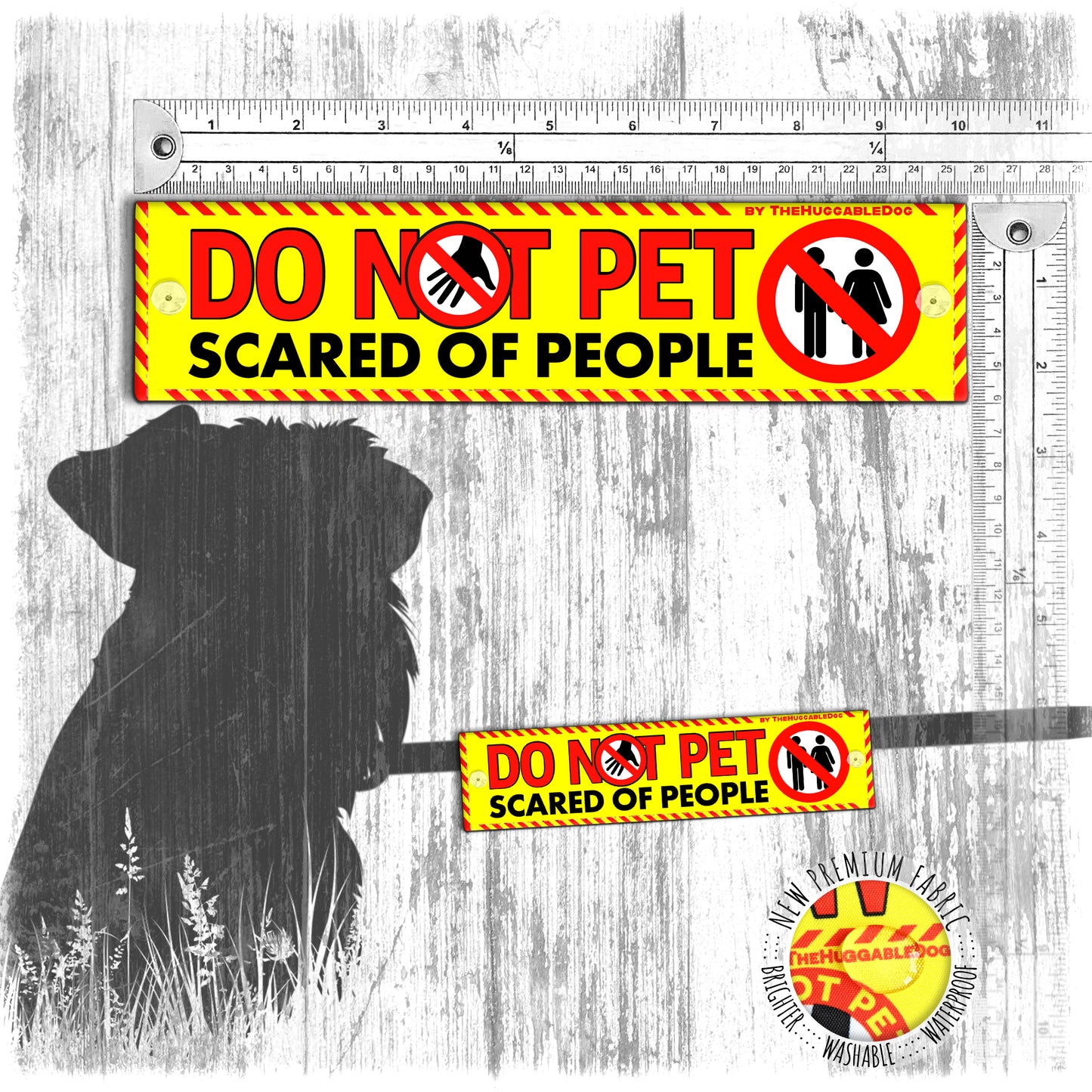 "Do not pet, scared of people".