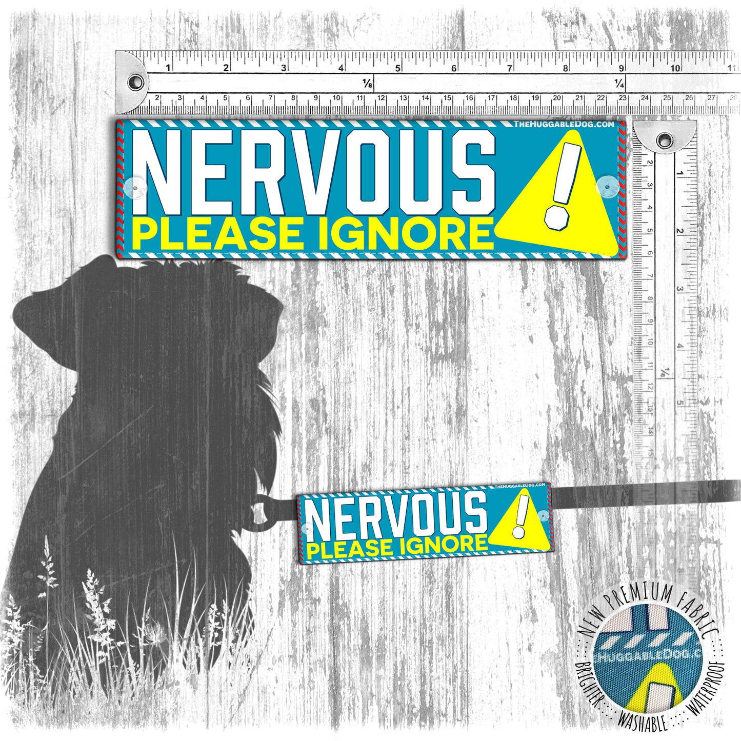 "NERVOUS! Please ignore". Leash sleeve for dogs.