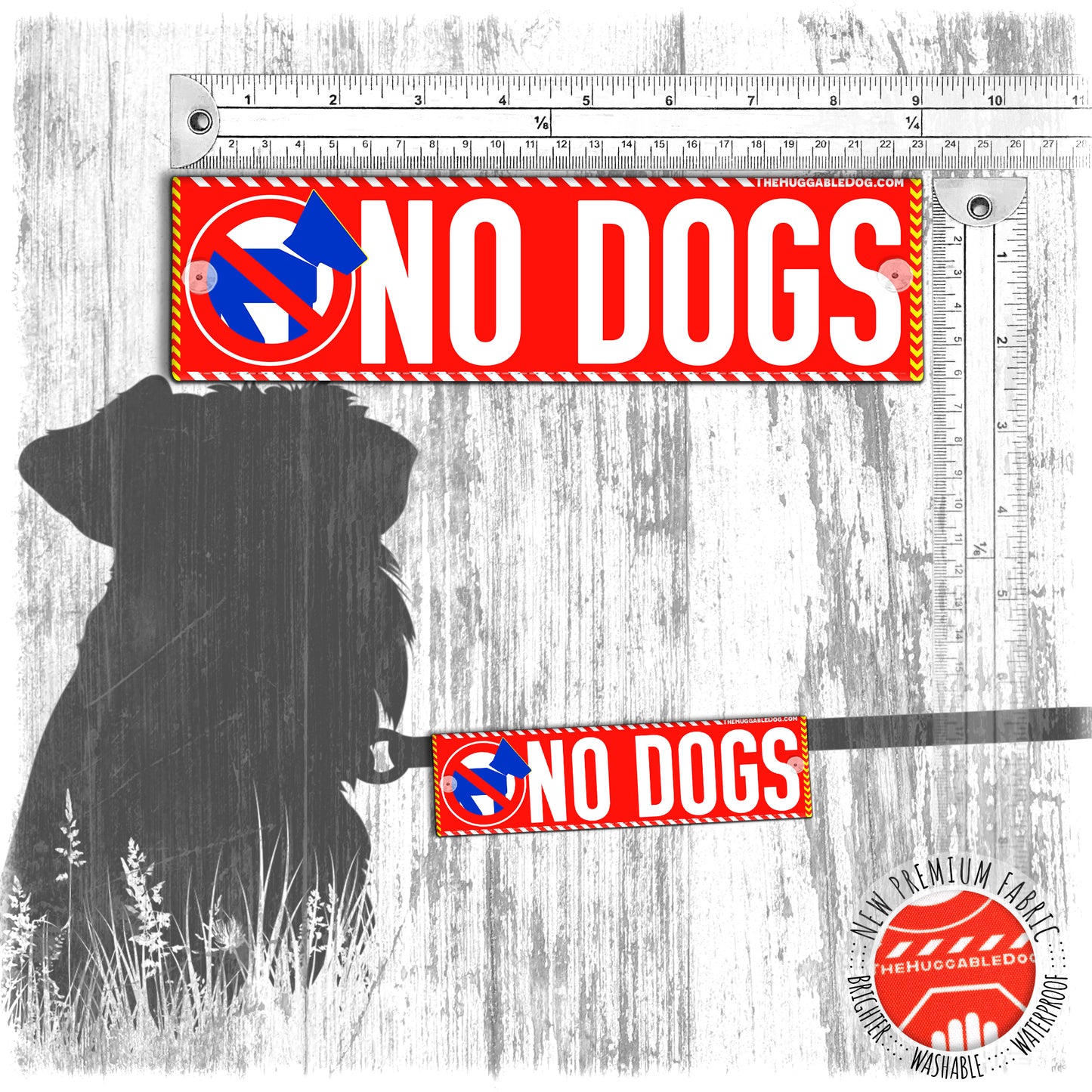 "NO DOGS". Leash sleeve for dogs.