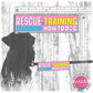 "RESCUE in training, learning how to DOG". Leash sleeve for dog training.