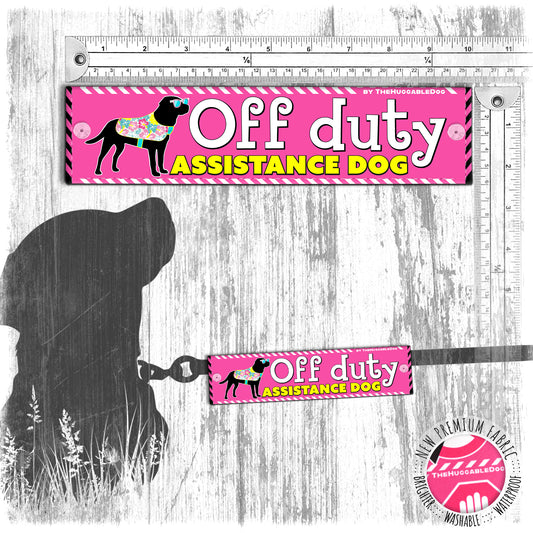 "OFF DUTY Assistance dog". Covers for dogs leashes. Leash sleeves.