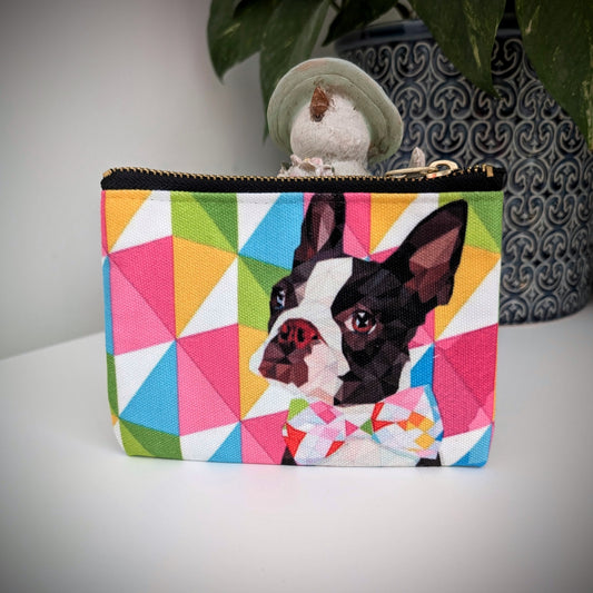 Boston Terrier Zipper Pouch (15X10cm.)