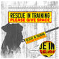52. "RESCUE in TRAINING, please give space". Warning leash sleeves for dog training.