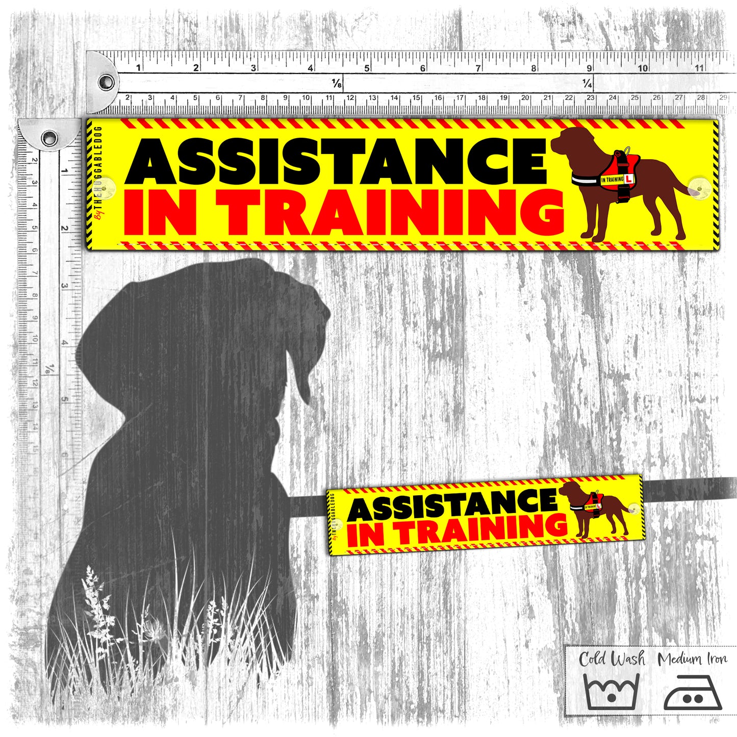 "Assistance Lab in training". Leash sleeve for dogs.