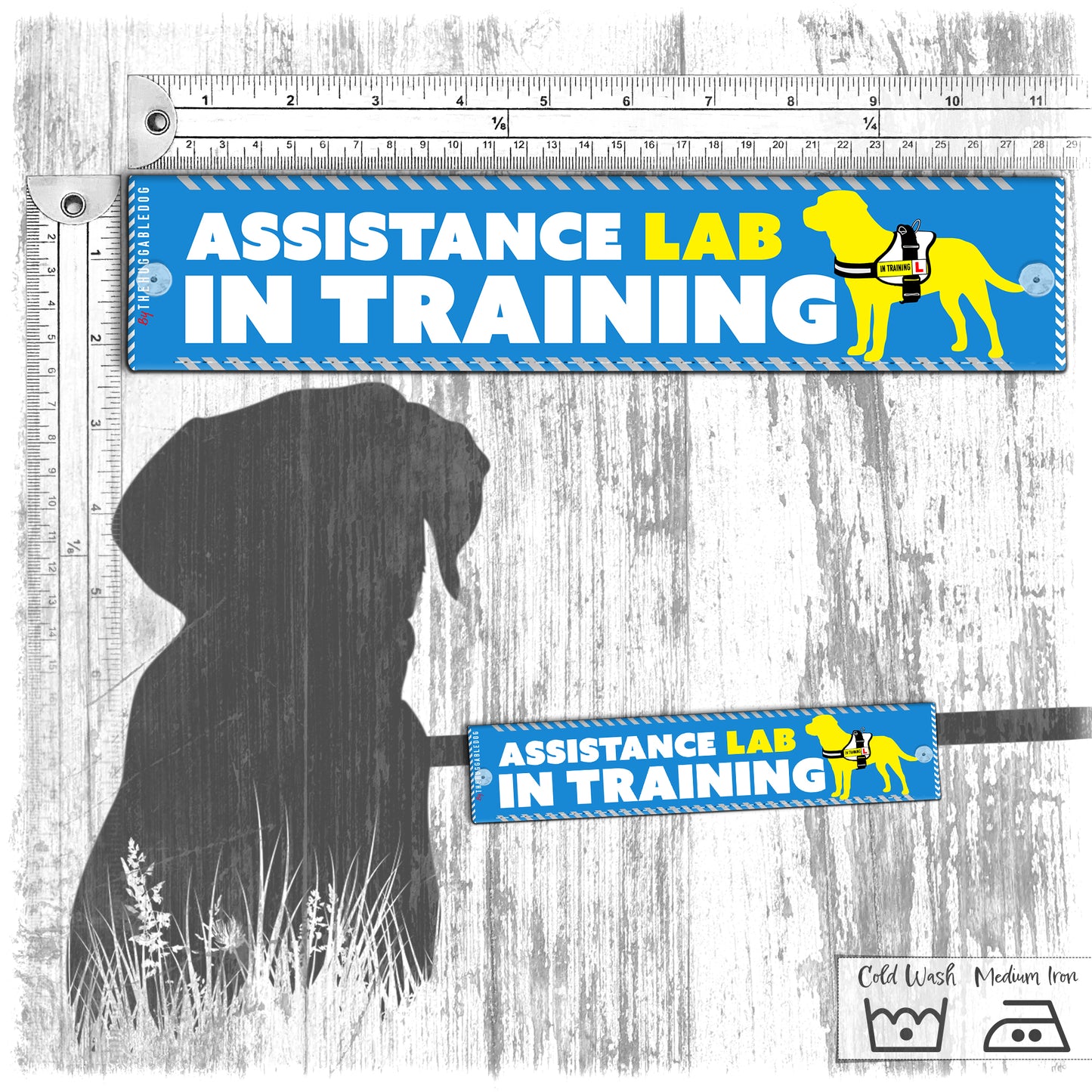 "Assistance Lab in training". Leash sleeve for dogs.