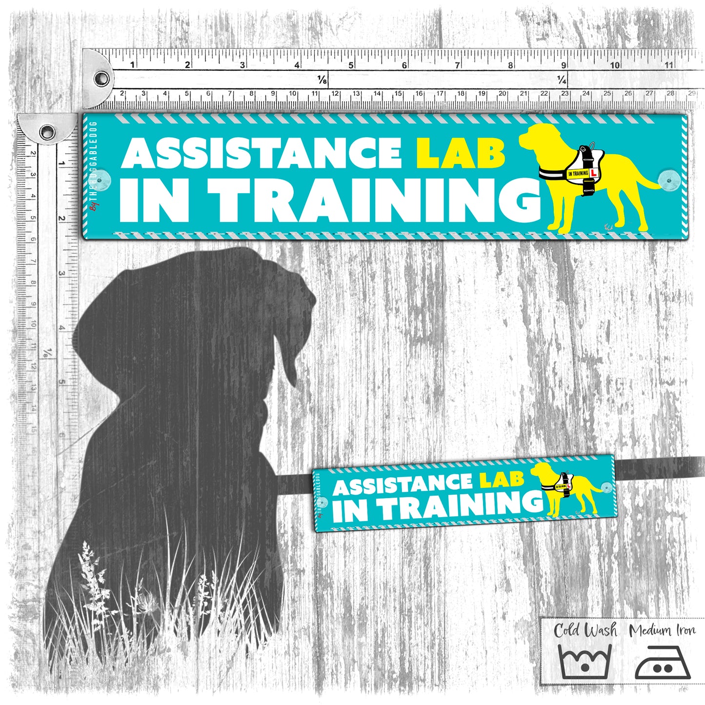 "Assistance Lab in training". Leash sleeve for dogs.