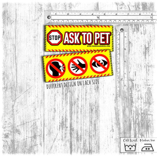 "AST TO PET", plus signs. MINI Leash sleeve for dogs.