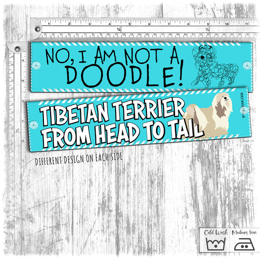 "No, I'm not a DOODLE, TIBETAN TERRIER from head to tail". Leash sleeves. TT special.