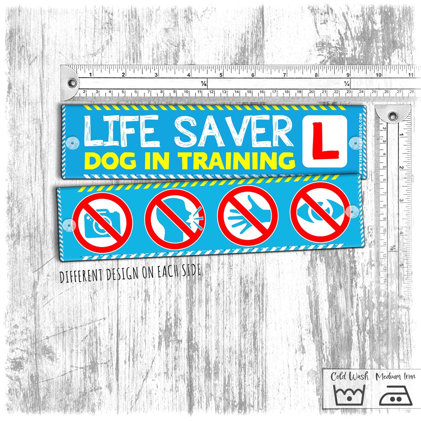 "Life SAVER, Dog in training". Leash sleeve for assistance dogs.