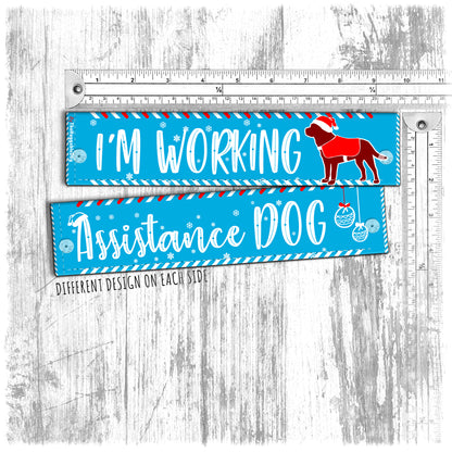 "Assistance Dog, I'm working". Leash sleeve for working dogs. Xmas special.