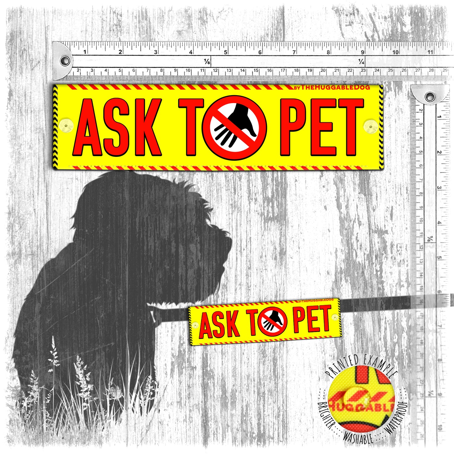 "ASK TO PET". Leash sleeve for dogs.