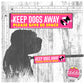 "Keep DOGS away, please give us space". Leash sleeve for dogs.