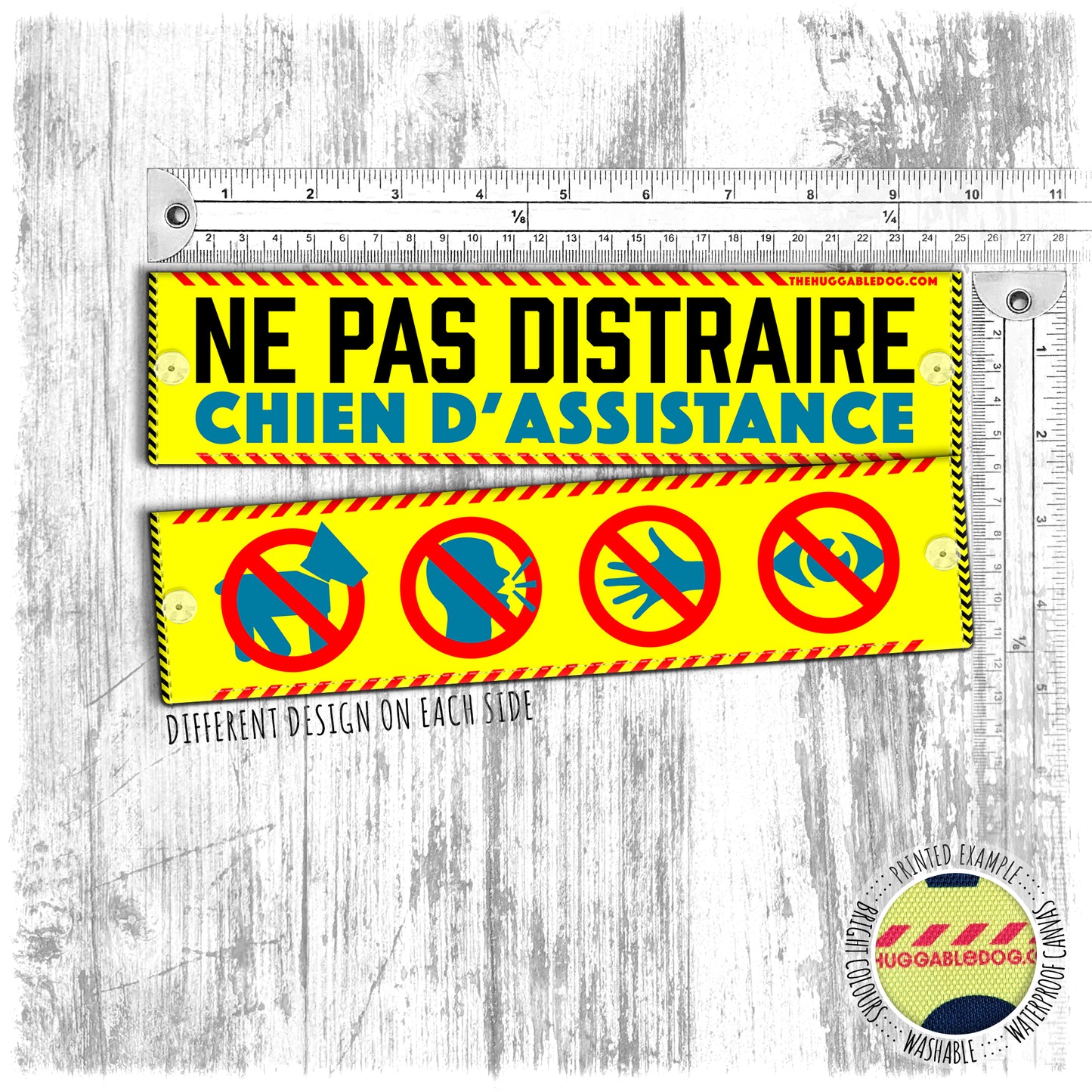 "NE PAS DISTRAIRE, chien d'assistance". Leash sleeve for dogs.