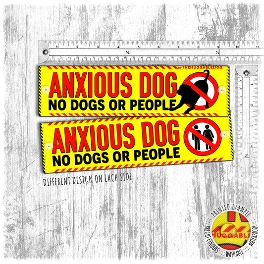 "Anxious dog, NO dogs OR People". Leash sleeve for dogs.