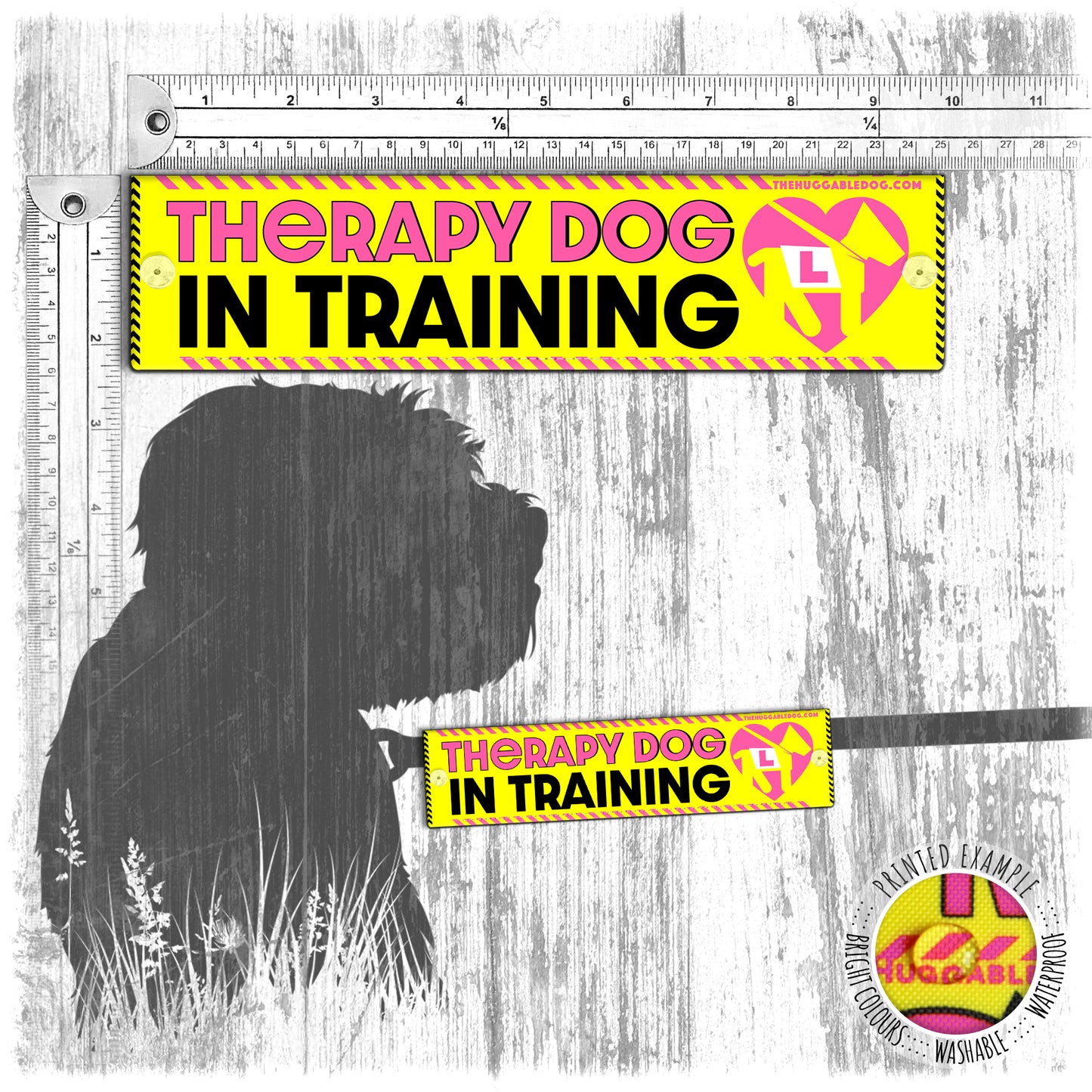 "Therapy Dog In TRAINING"". Leash sleeve for support dogs.