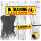 "IN TRAINING, please IGNORE", do not pet. Warning covers for dogs leashes. Dog training Leash sleeves.