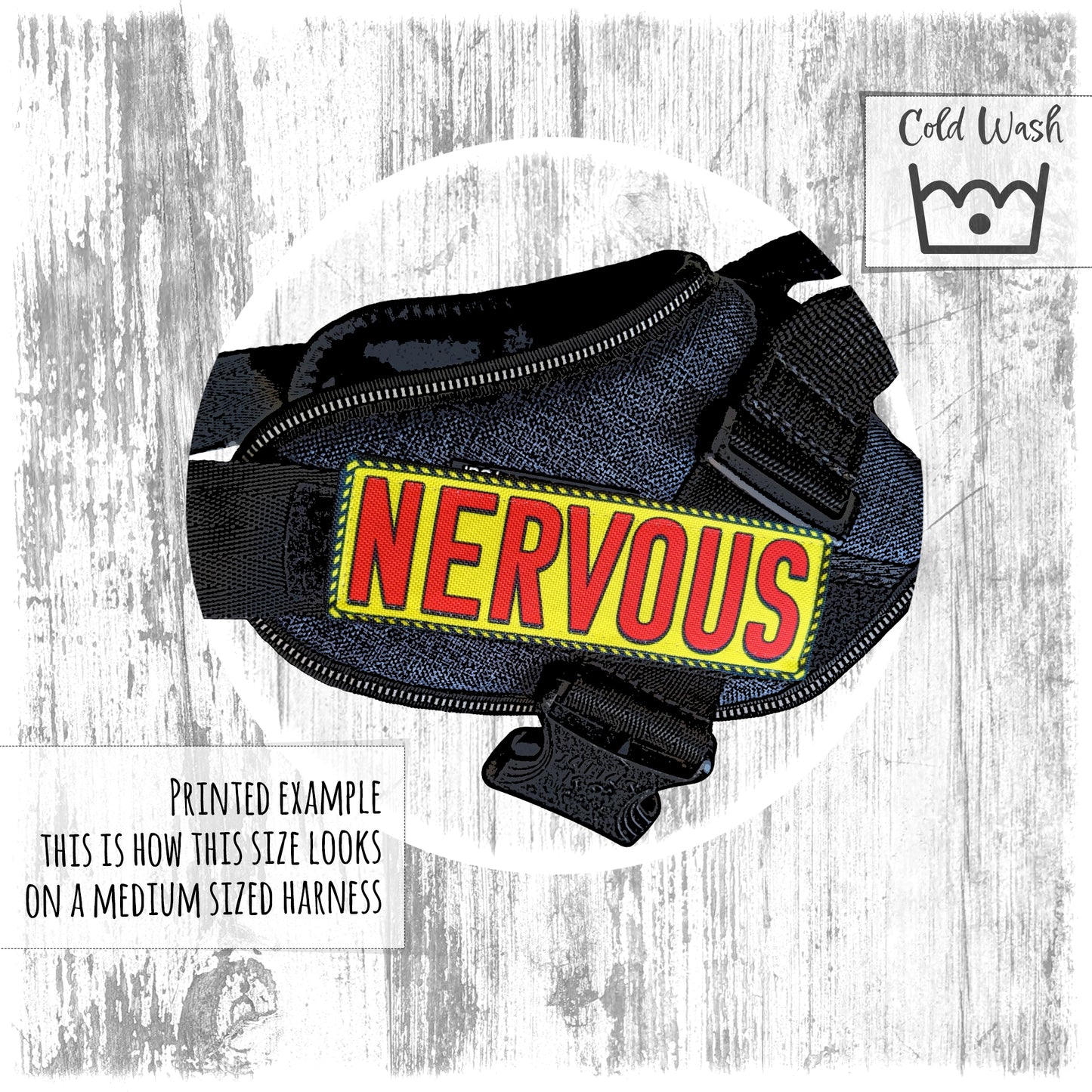 NO DOGS, Yellow Patches for dog harnesses. Supplied as a SINGLE item so you can mix and match.